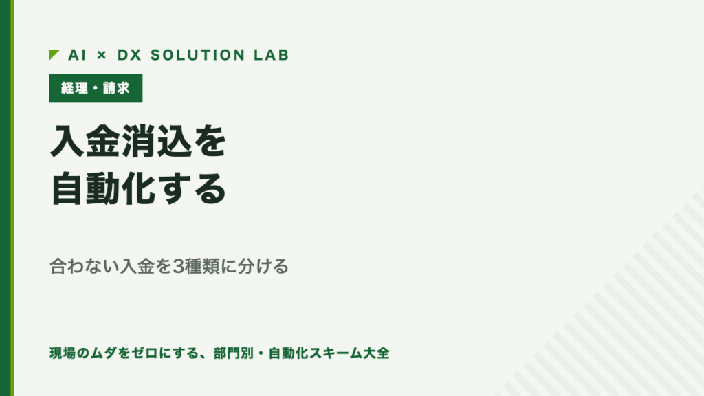 入金消込の自動化を解説する記事のアイキャッチ